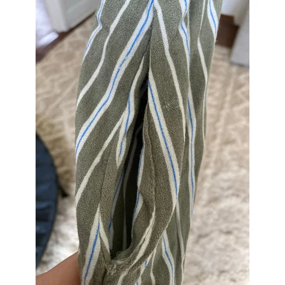 Maurices Smocked Maxi Dress Puff Sleeve Green White Stripe Boho Cottagecore XXL - Picture 5 of 8